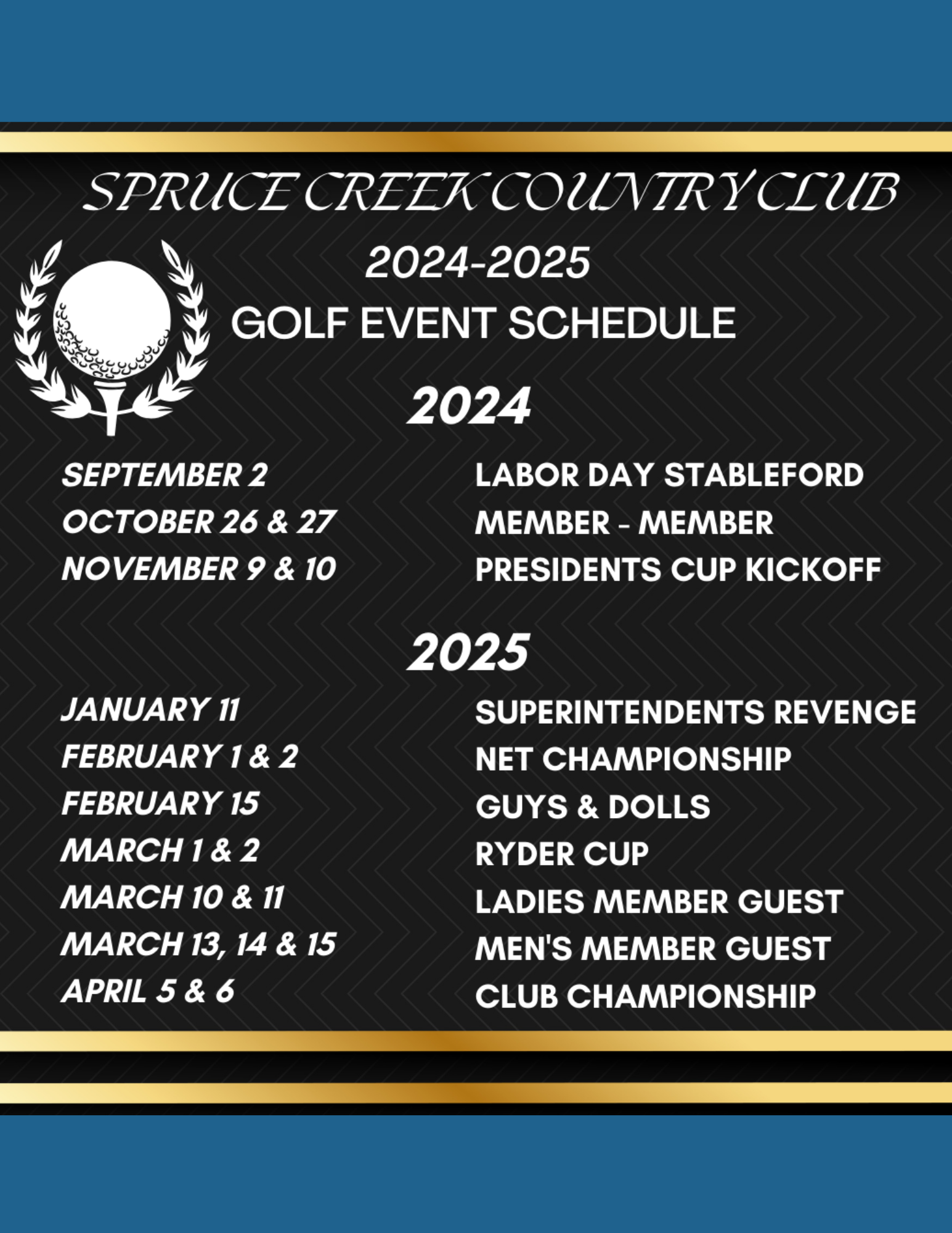 PGA Tour Event 2024-2025